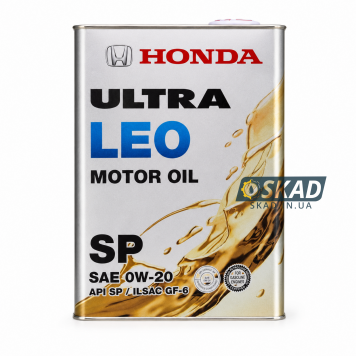 Моторное масло Honda Ultra Leo API SP/GF-6 0W20, 4 л. (Japan) 08227-99974