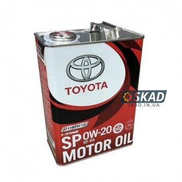 Моторна олива Toyota Synthetic Motor Oil SP/GF6A, 0W-20 (Japan), 4л. 08880-13205-1