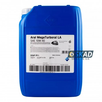 Моторное масло Aral MegaTurboral LA 10W-40, 20 л. 15BD3B
