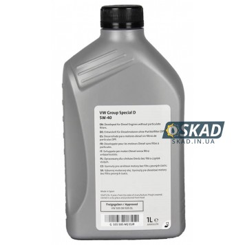 Моторное масло VAG Special D 5W-40, 1 л. GS55505M2-1