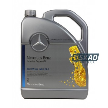 Моторна олива Mercedes-Benz Genuine Engine Oil 5W-40, MB 229.5, 5л. A000989630813AAEE