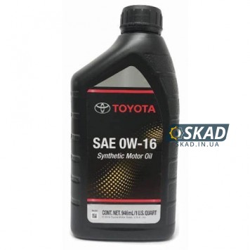 Моторна олива Toyota Synthetic Motor Oil 0W-16, 946 мл. 00279-16QTE