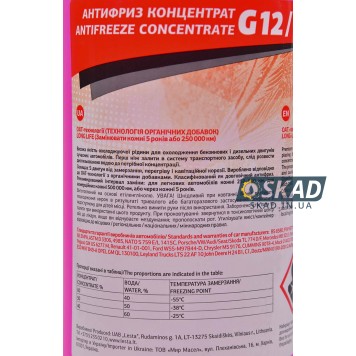 Антифриз ROADWIN G12 концентрат -80C (червоний) 1кг C01331-1