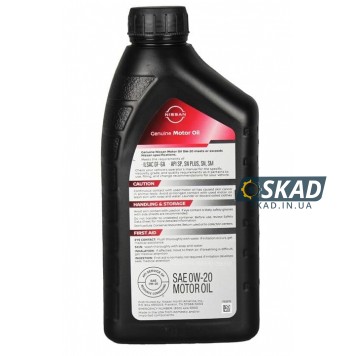 Моторна олива Nissan Genuine Motor Oil SP/GF-6 0W-20, 946 мл. 999PK000W20N-1