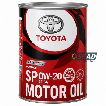 Моторна олива Toyota Synthetic Motor Oil SP/GF6A, 0W-20 (Japan), 1л. 08880-14306