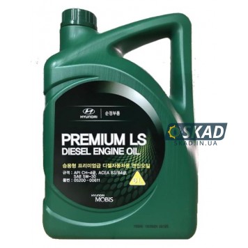 Моторна олива Mobis Hyundai/Kia Premium LS Diesel 5W-30, 4 л. 05200-00411