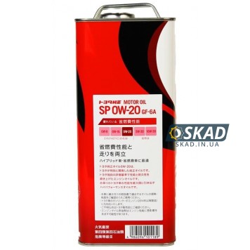 Моторна олива Toyota Synthetic Motor Oil SP/GF6A, 0W-20 (Japan), 4л. 08880-13205-2