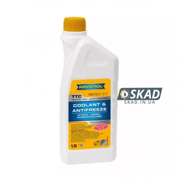 Антифриз RAVENOL G11 концентрат-75С 1.5л (жовтий) 1410100-150
