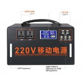 Зарядная станция 1000w портативная электростанция, повербанк с розеткой 220в