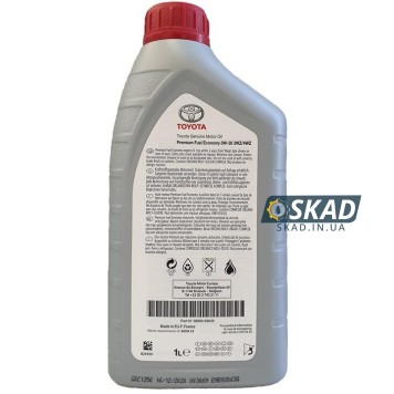 Моторна олива Toyota Premium FE 0W-30 3WZ/4WZ, 1 л. 08880-83639-1
