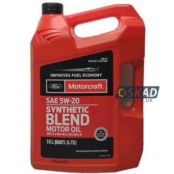 Моторное масло Motorcraft Ford Premium Synthetic Blend Motor Oil 5W-20, 4.73 л. XO5W20-5Q3SP