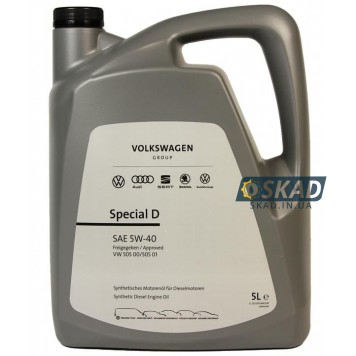 Моторное масло VAG Special D 5W-40, 5 л. GS55505M4
