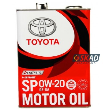 Моторна олива Toyota Synthetic Motor Oil SP/GF6A, 0W-20 (Japan), 4л. 08880-13205